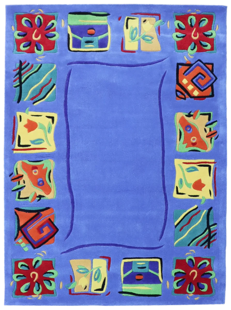 Valencia sininen tuftattu matto 130x190cm
