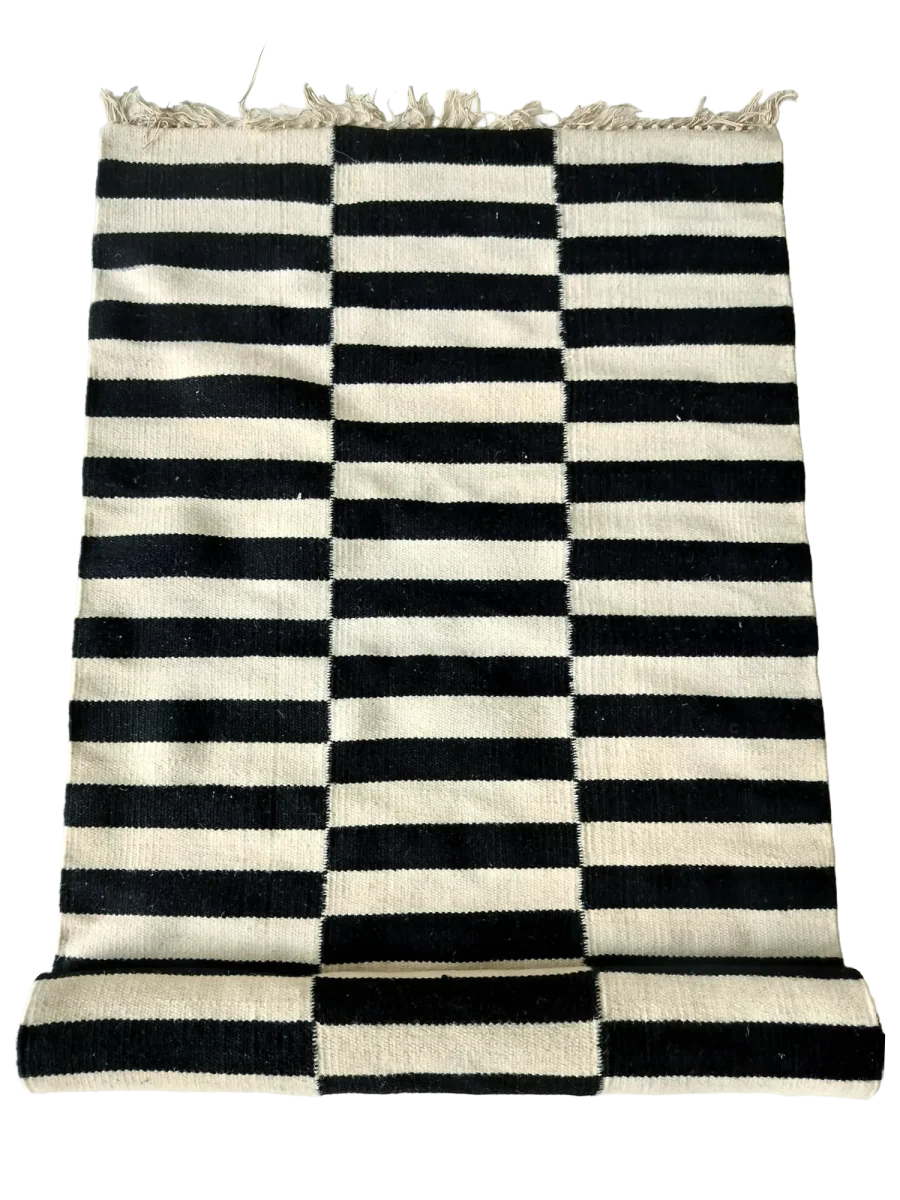 Inari villamatto musta-valkoinen 80×150 cm