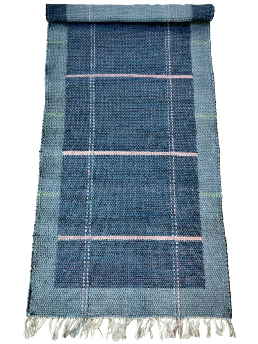 Kaija puuvillamatto, sininen 80×150 cm