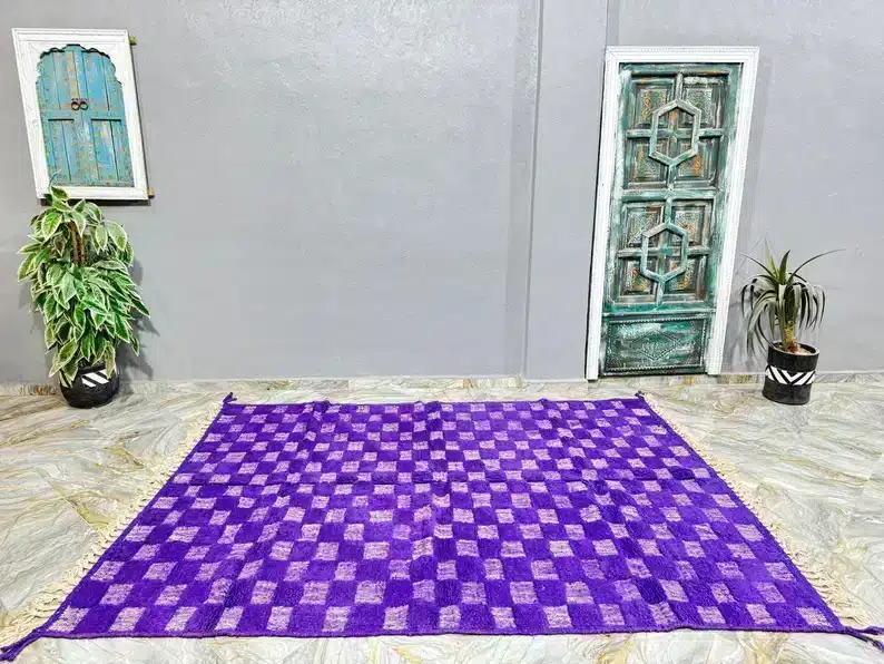 Marokkolainen ruudullinen Beni Ourain matto 205×285 cm
